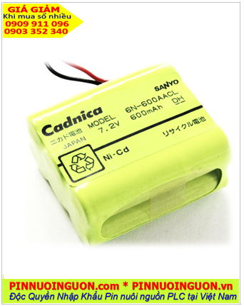 SANYO 6N-600AACL; Pin nuôi nguồn YAMAHA SANYO 6N-600AACL Ni-Cad Battery (AA 600mAh) chính hãng 